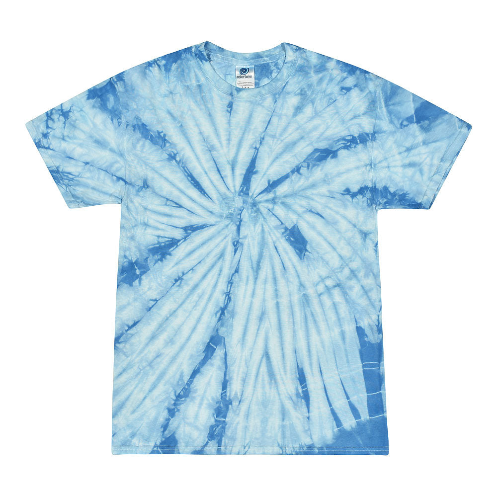 Custom ~ Tie Dye T-Shirt ~ Highcrest Middle School-spider baby blue