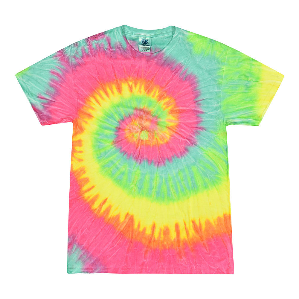 Custom ~ Tie Dye T-Shirt ~ Highcrest Middle School-minty rainbow