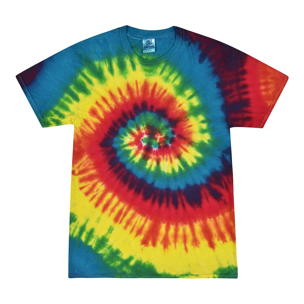 Custom ~ Tie Dye T-Shirt ~ Highcrest Middle School-reactive rainbow