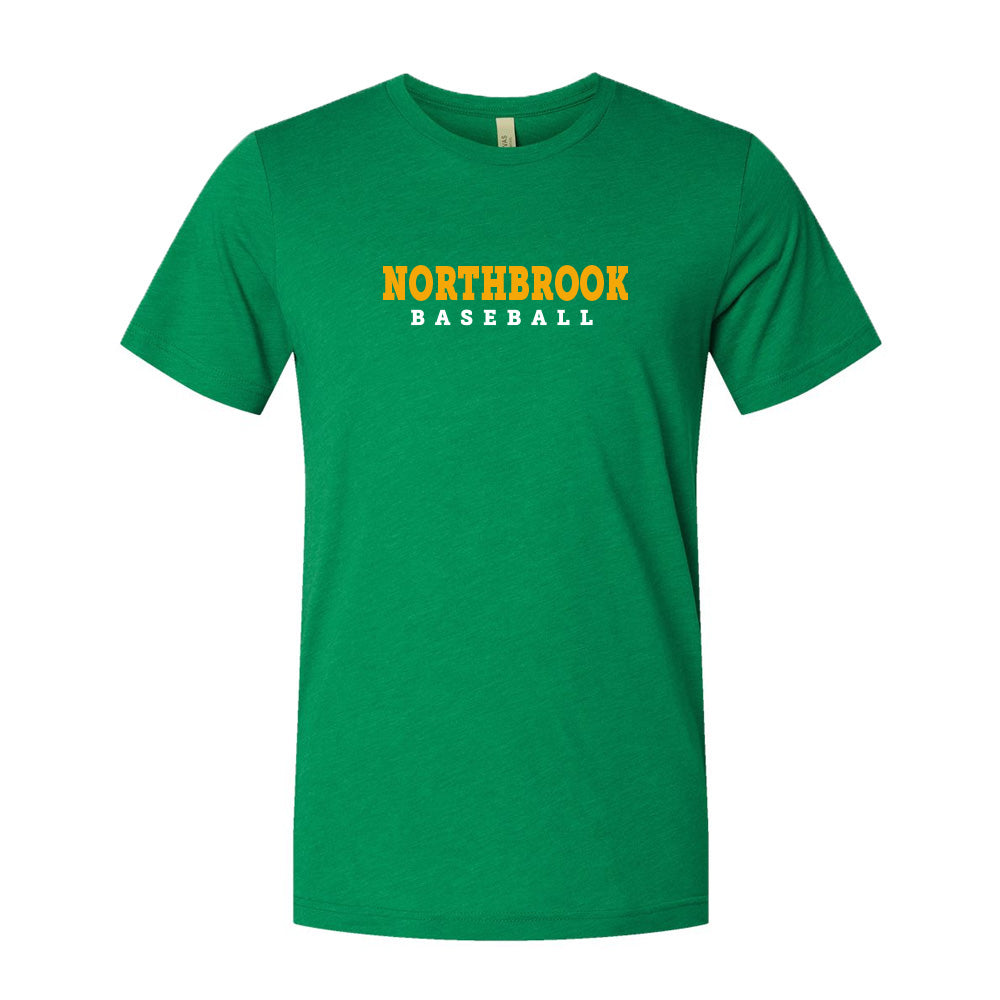 NORTHBROOK BASEBALL TRIBLEND TEE ~ NORTHBROOK BASEBALL ~ adult ~ classic unisex fit