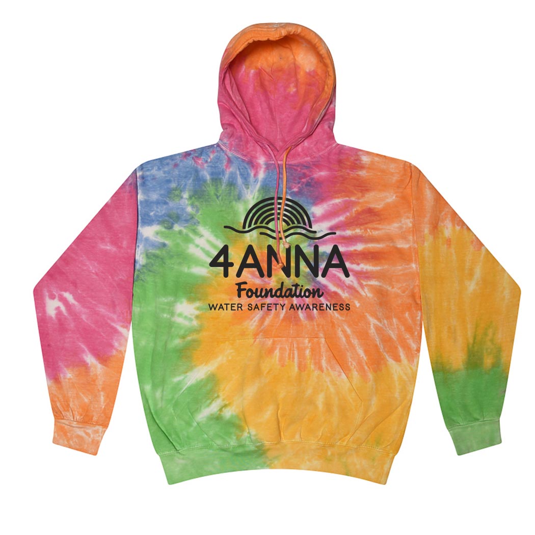 Black Logo ~ Tie Dye Hoodie ~ 4ANNA Foundation