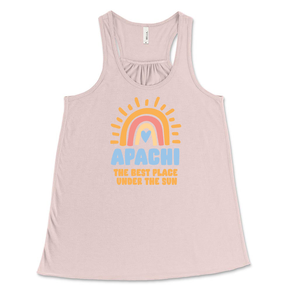 BEST PLACE UNDER THE SUN RAINBOW FLOWY TANK ~ APACHI DAY CAMP ~ adult ~ flowy fit