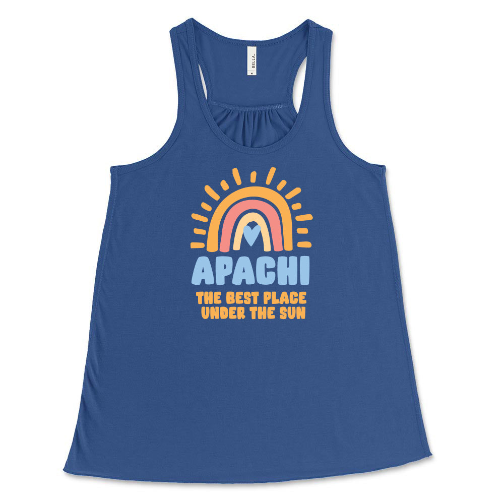 BEST PLACE UNDER THE SUN RAINBOW FLOWY TANK ~ APACHI DAY CAMP ~ adult ~ flowy fit