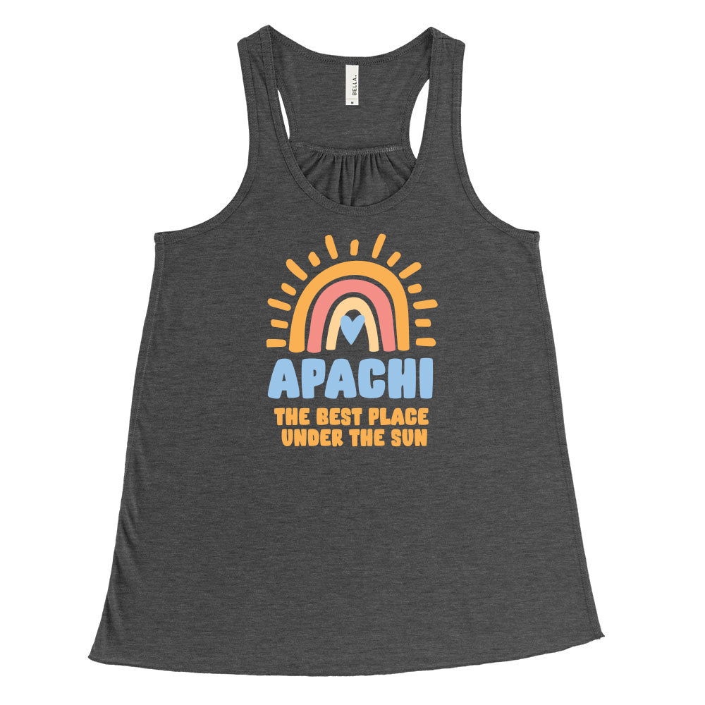 BEST PLACE UNDER THE SUN RAINBOW FLOWY TANK ~ APACHI DAY CAMP ~ adult ~ flowy fit