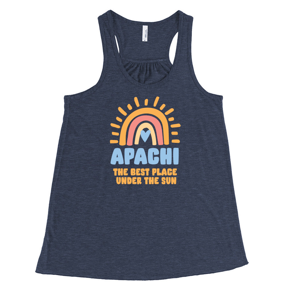 BEST PLACE UNDER THE SUN RAINBOW FLOWY TANK ~ APACHI DAY CAMP ~ adult ~ flowy fit