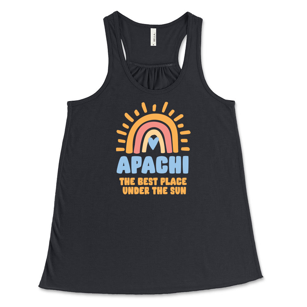 BEST PLACE UNDER THE SUN RAINBOW FLOWY TANK ~ APACHI DAY CAMP ~ adult ~ flowy fit