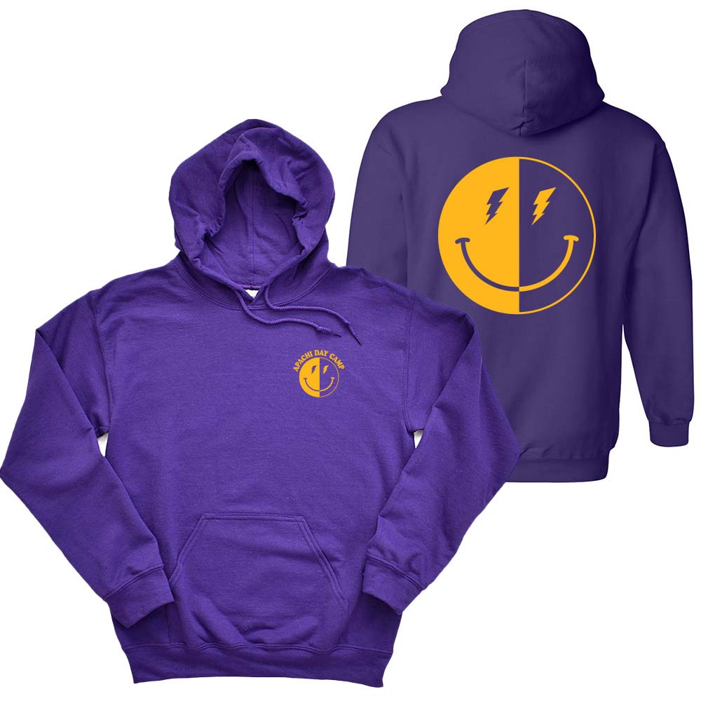 LIGHTNING SMILEY HOODIE ~ APACHI DAY CAMP ~ adult ~ classic unisex fit