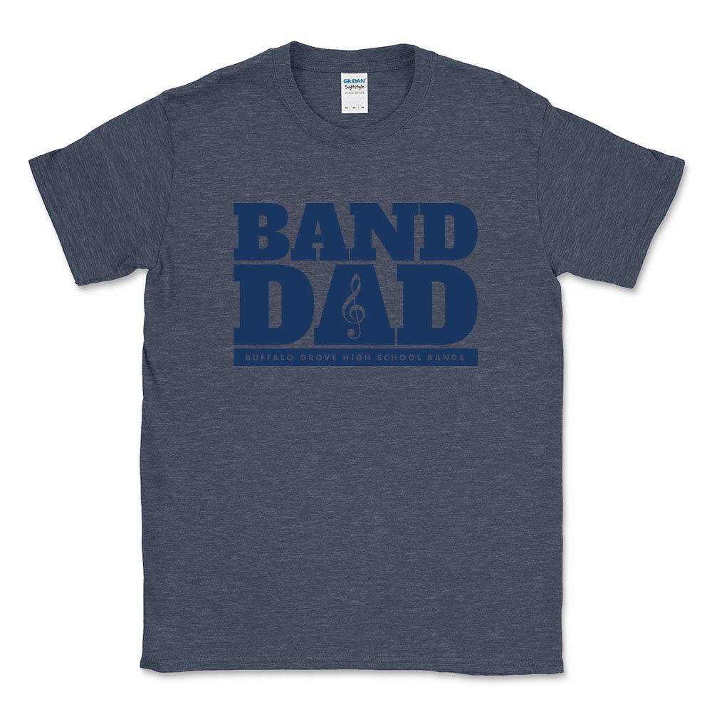 Band Dad ~ Cotton T-Shirt ~ Buffalo Grove High School Bands-heather navy