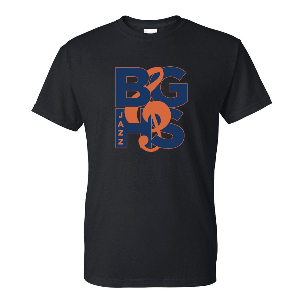 BGHS Jazz ~ 50/50 T-Shirt ~ Buffalo Grove High School Bands-black