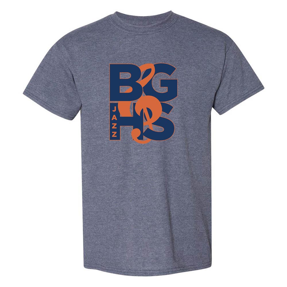 BGHS Jazz ~ 50/50 T-Shirt ~ Buffalo Grove High School Bands-heather navy