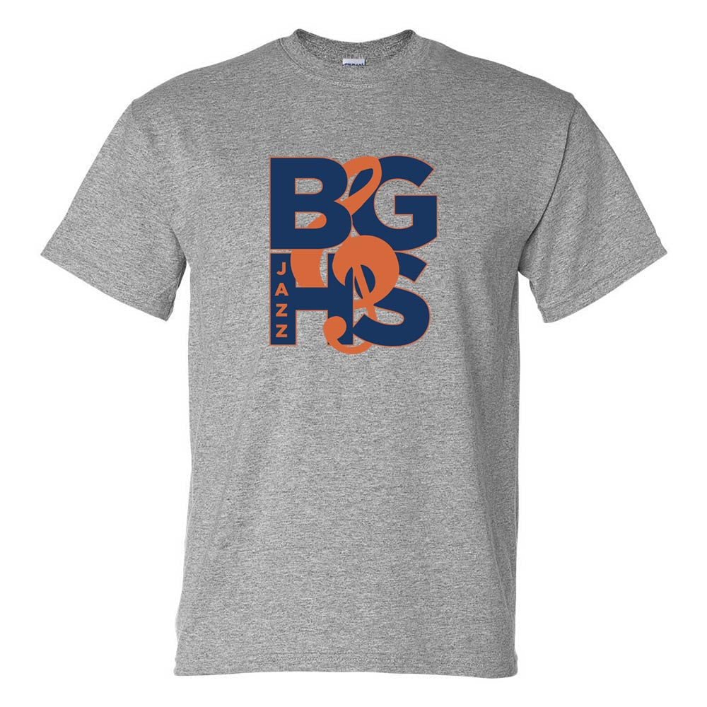 BGHS Jazz ~ 50/50 T-Shirt ~ Buffalo Grove High School Bands-sport grey