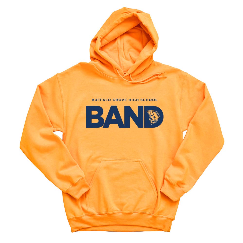 Mascot ~ Hoodie ~ Buffalo Grove High School Bands-tangerine