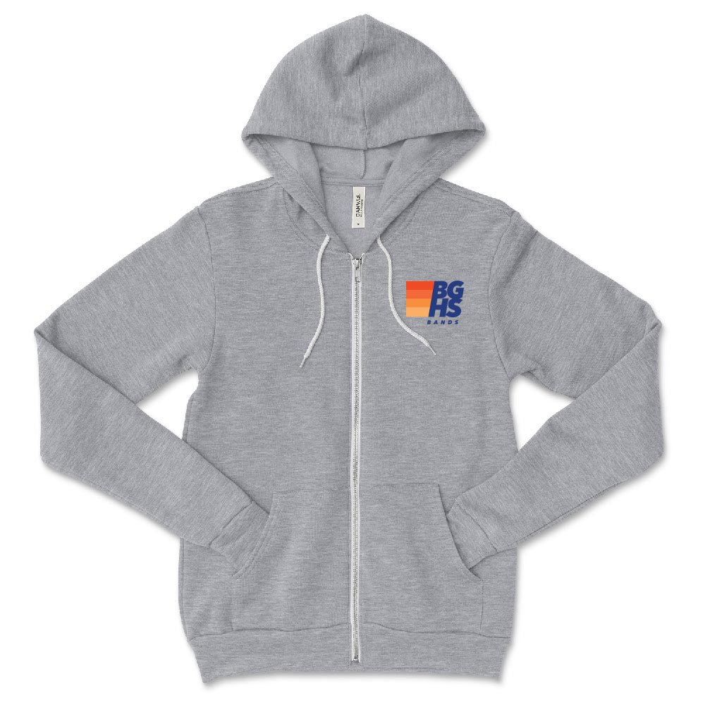 BGHS Band Nation ~ Sponge Fleece Zip Hoodie ~ Buffalo Grove High School Bands-athletic heather