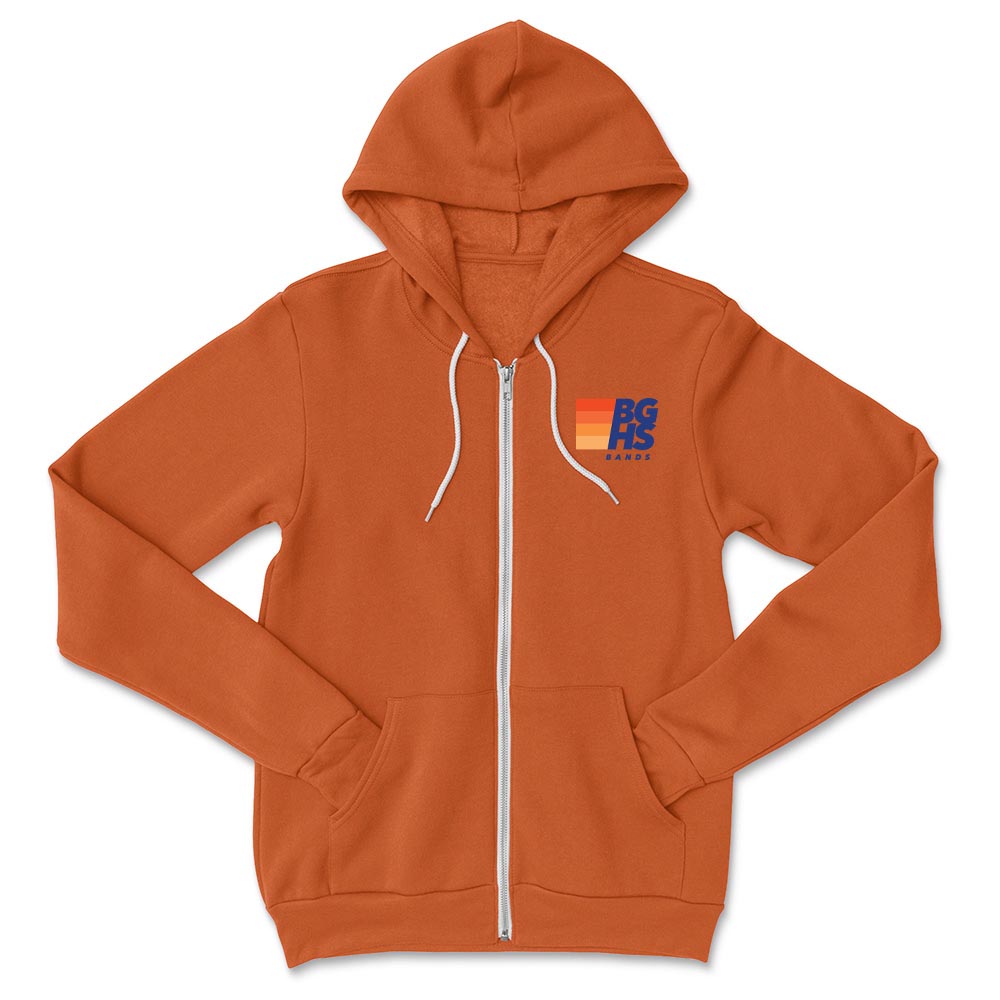 BGHS Band Nation ~ Sponge Fleece Zip Hoodie ~ Buffalo Grove High School Bands-autumn
