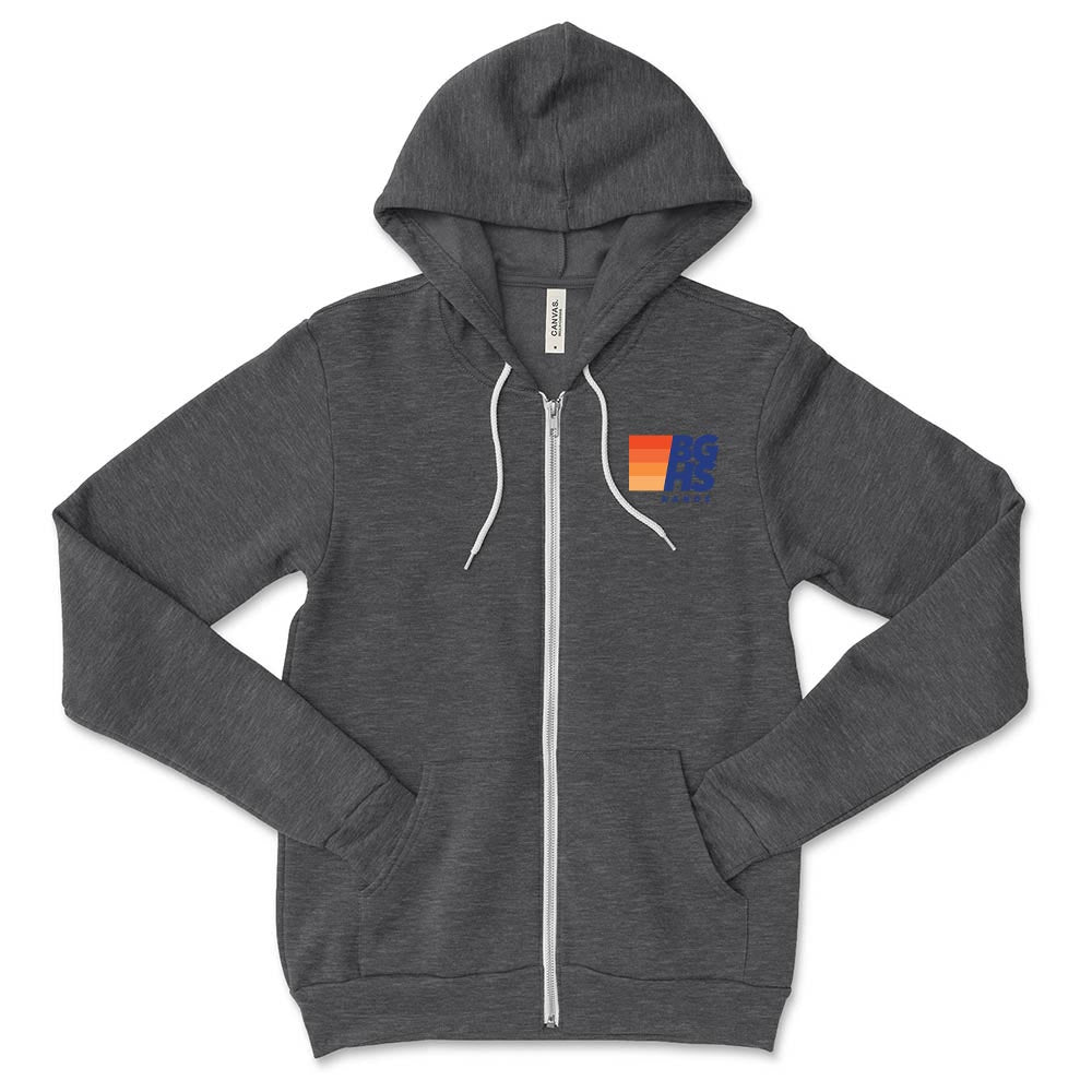 BGHS Band Nation ~ Sponge Fleece Zip Hoodie ~ Buffalo Grove High School Bands-dark grey heather