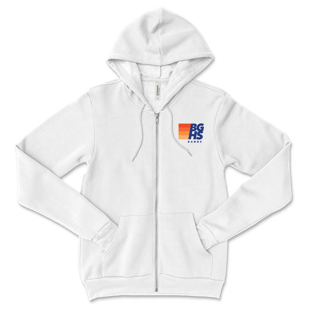 BGHS Band Nation ~ Sponge Fleece Zip Hoodie ~ Buffalo Grove High School Bands-white