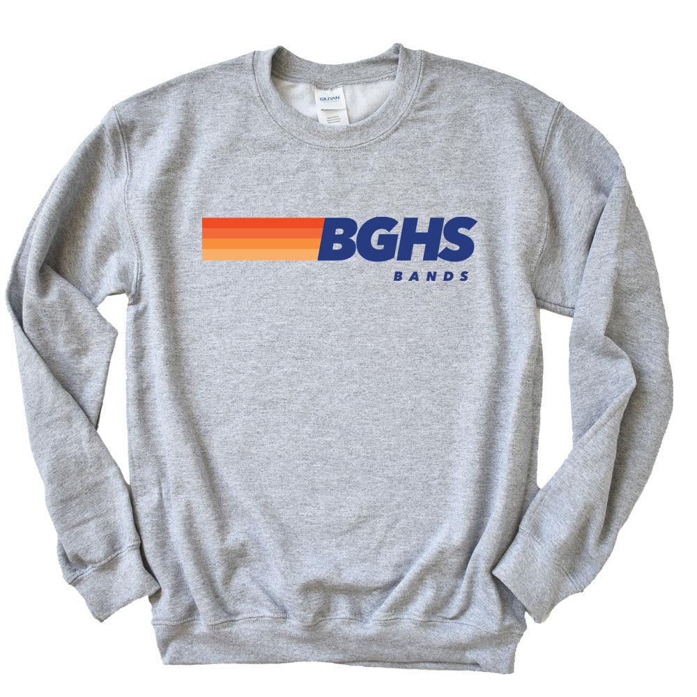 BGHS Band Nation ~ Crewneck Sweatshirt ~ Buffalo Grove High School Bands-sport grey