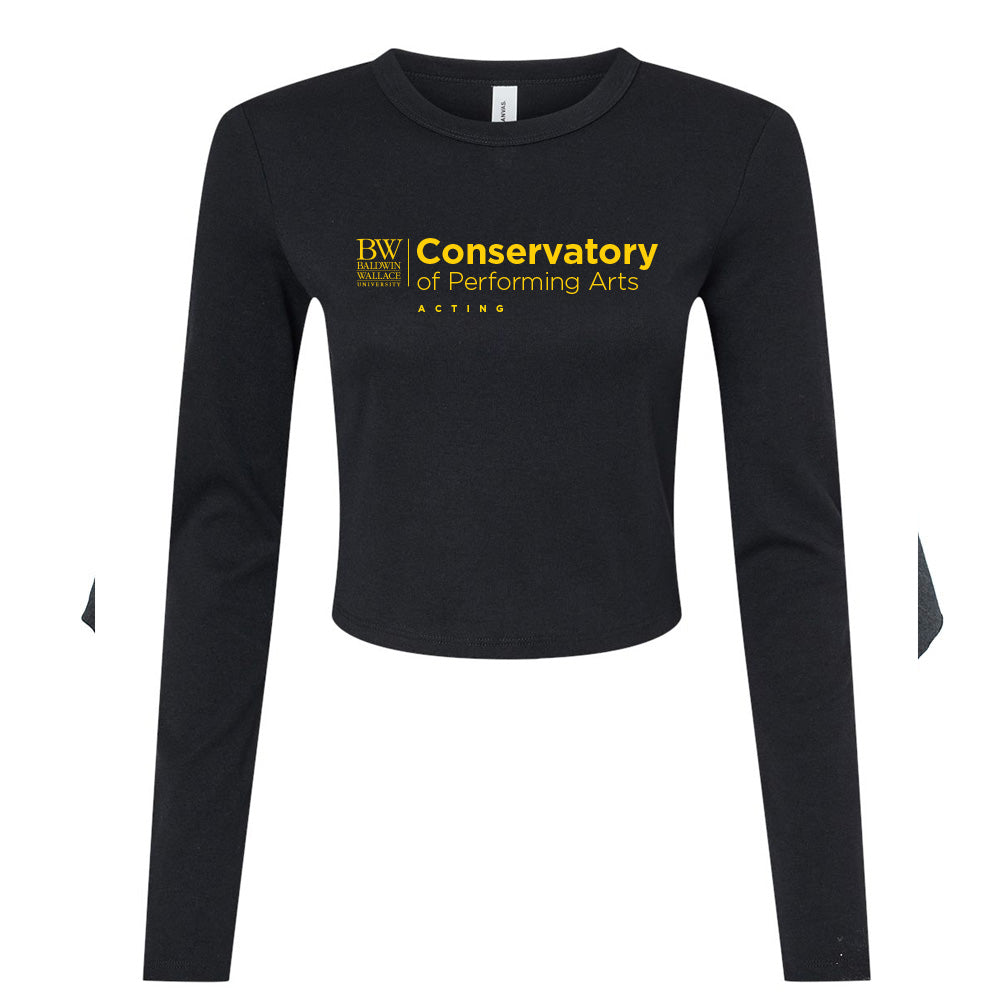 Conservatory Logo ~ Micro Rib Long Sleeve Baby Tee ~ Baldwin Conservatory of Performing Arts