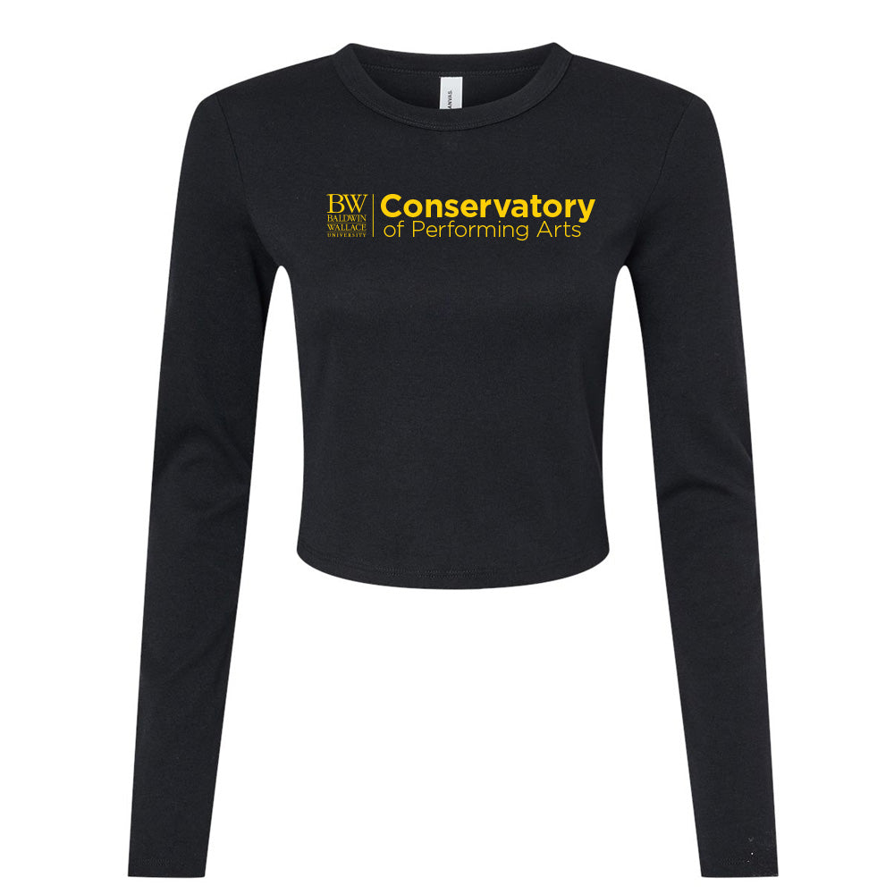 Conservatory Logo ~ Micro Rib Long Sleeve Baby Tee ~ Baldwin Conservatory of Performing Arts
