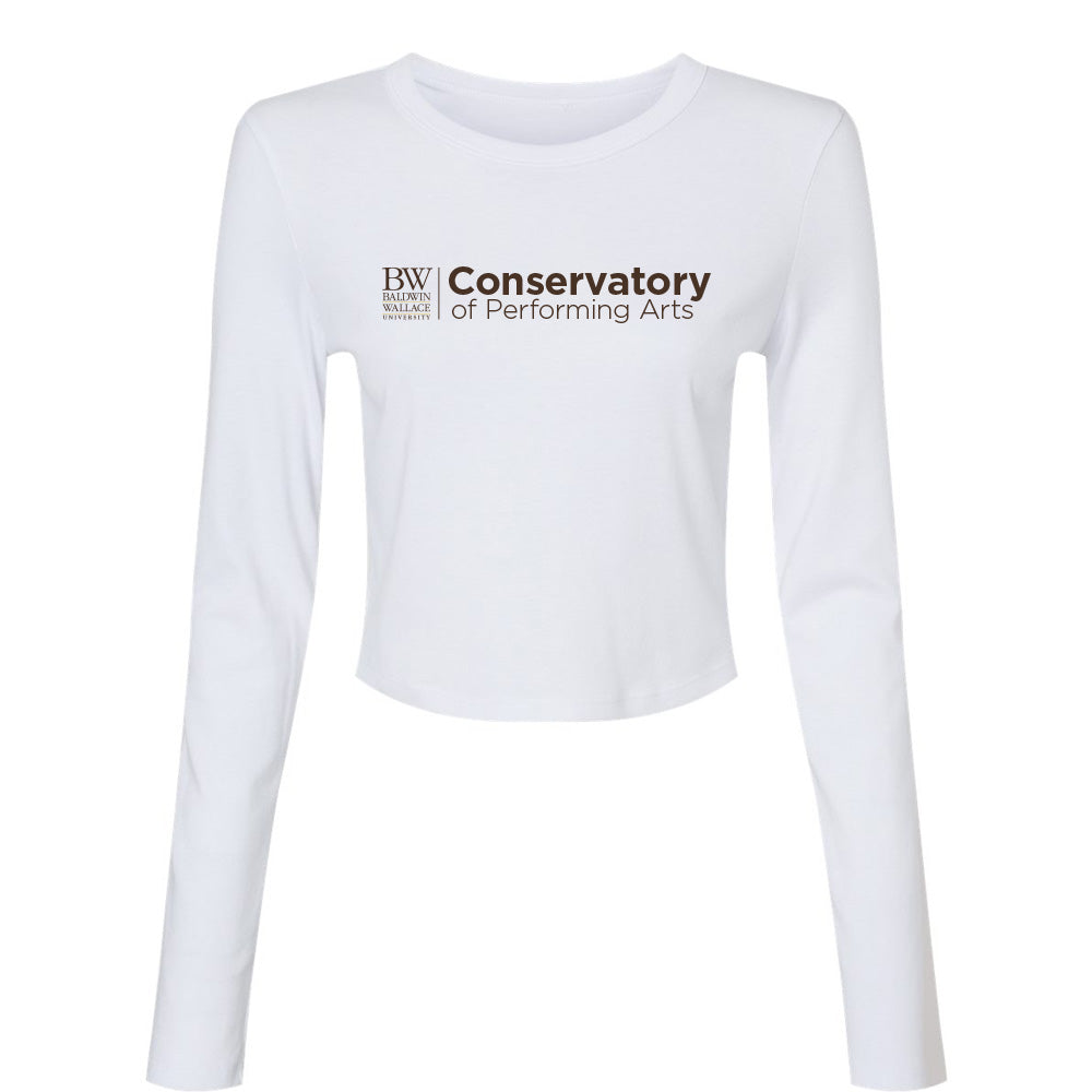 Conservatory Logo ~ Micro Rib Long Sleeve Baby Tee ~ Baldwin Conservatory of Performing Arts