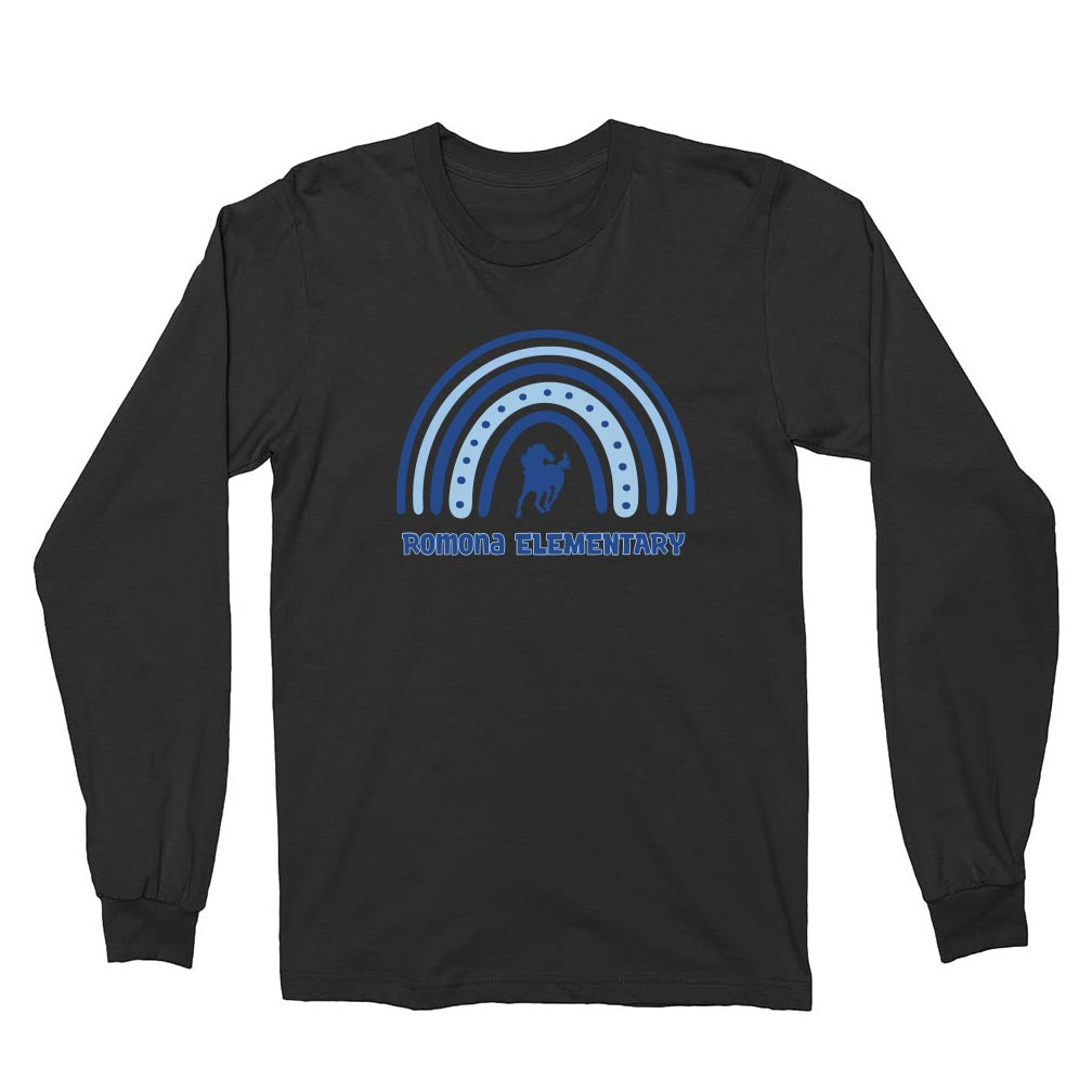 Boho Rainbow ~ Cotton Long Sleeve T-Shirt ~ Romona Elementary School