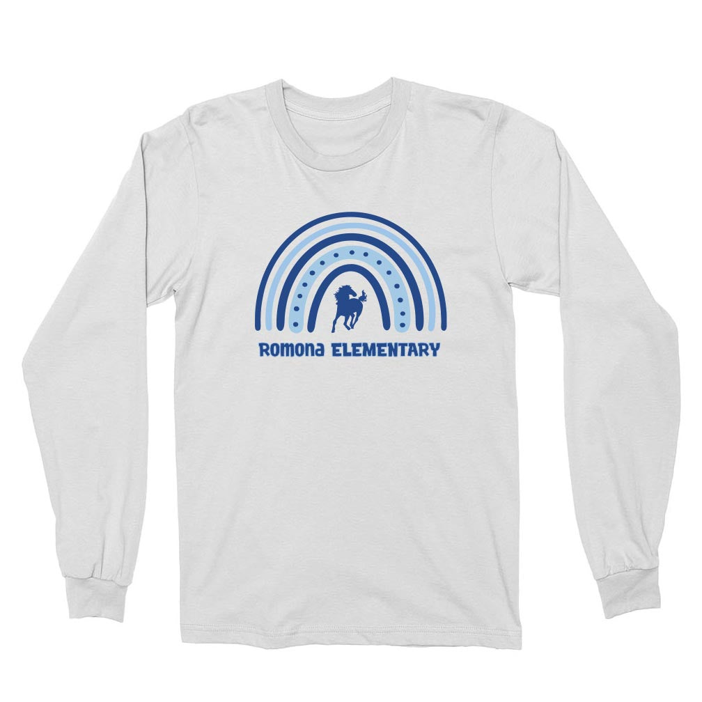 Boho Rainbow ~ Cotton Long Sleeve T-Shirt ~ Romona Elementary School