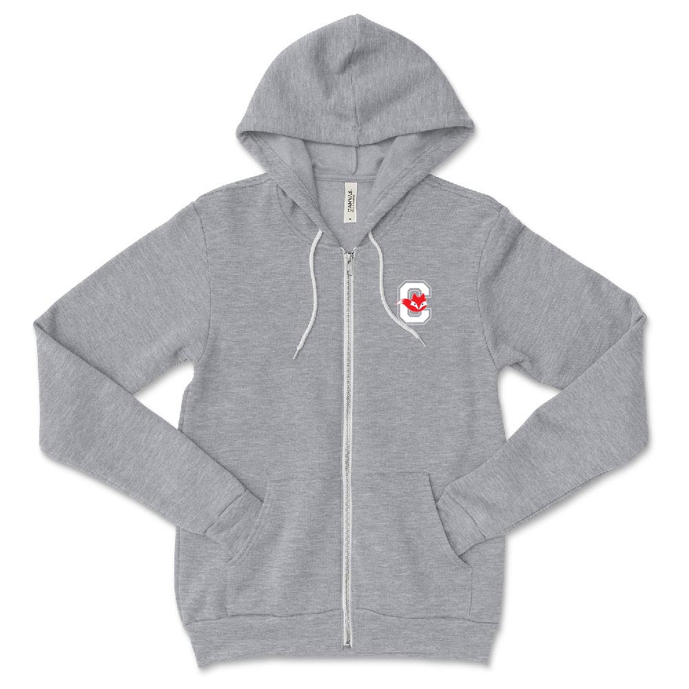 C Fox Logo ~ Zip Hoodie ~ Central Elementary School - Wilmette