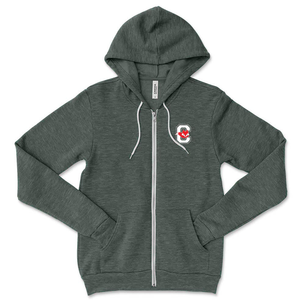 C Fox Logo ~ Zip Hoodie ~ Central Elementary School - Wilmette