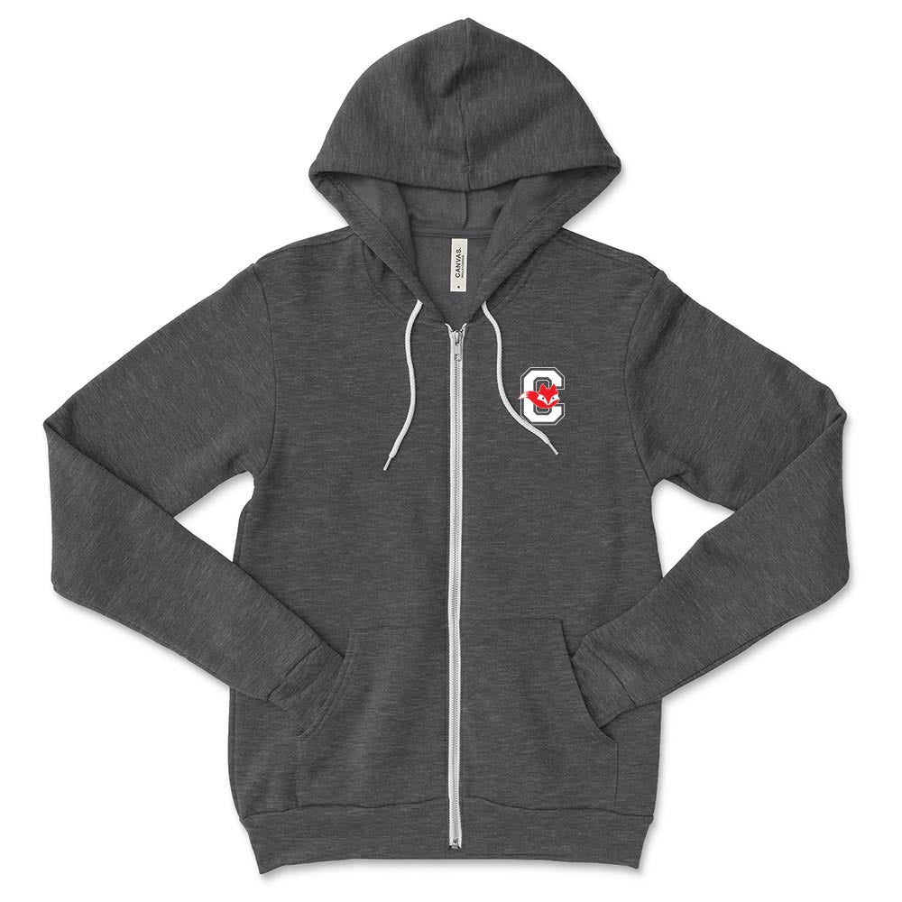 C Fox Logo ~ Zip Hoodie ~ Central Elementary School - Wilmette