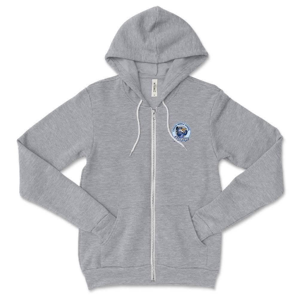 Mascot Badge ~ Zip Hoodie ~ Caruso Middle School