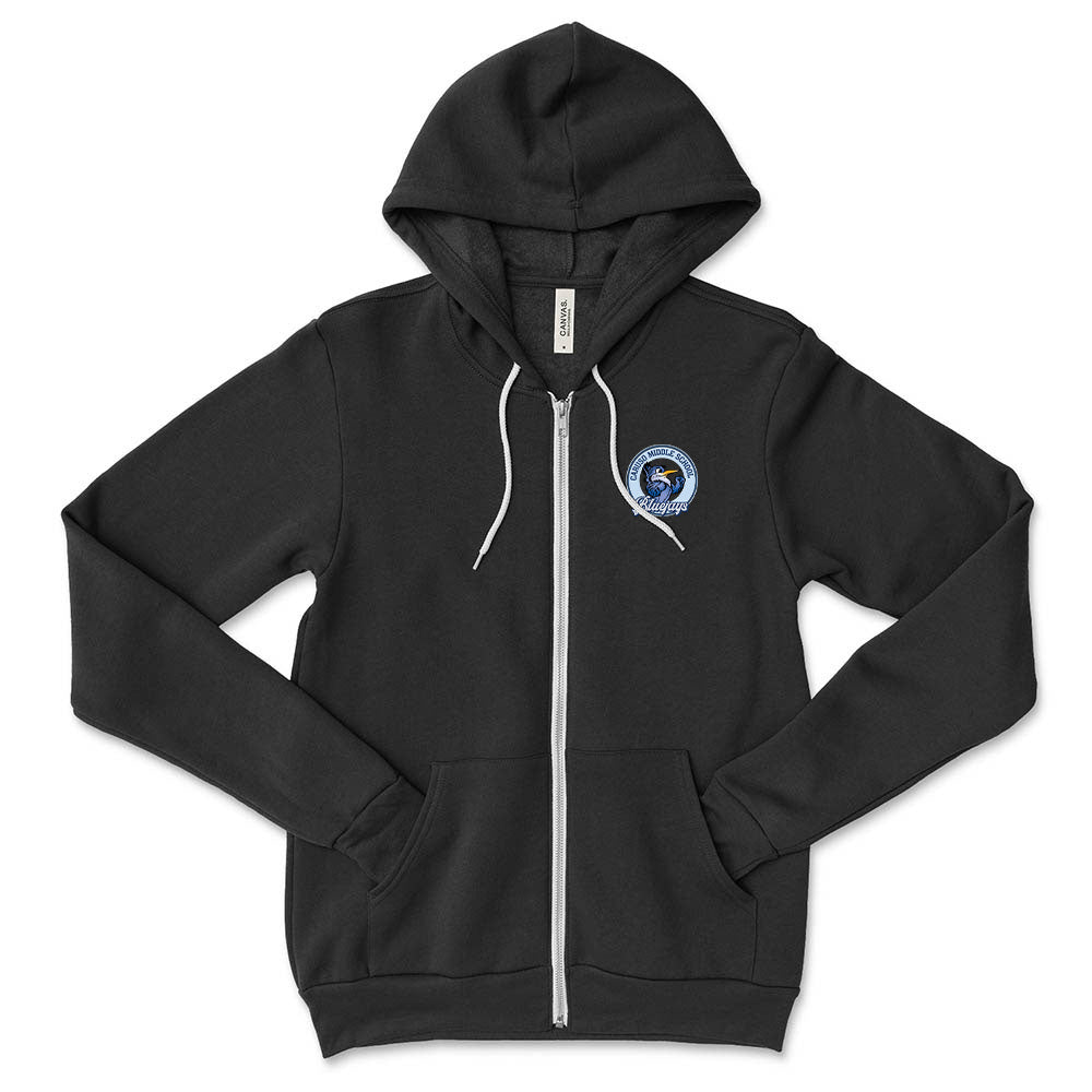 Mascot Badge ~ Zip Hoodie ~ Caruso Middle School