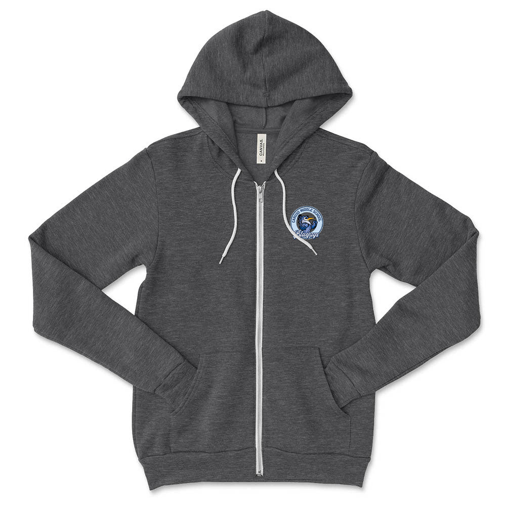 Mascot Badge ~ Zip Hoodie ~ Caruso Middle School