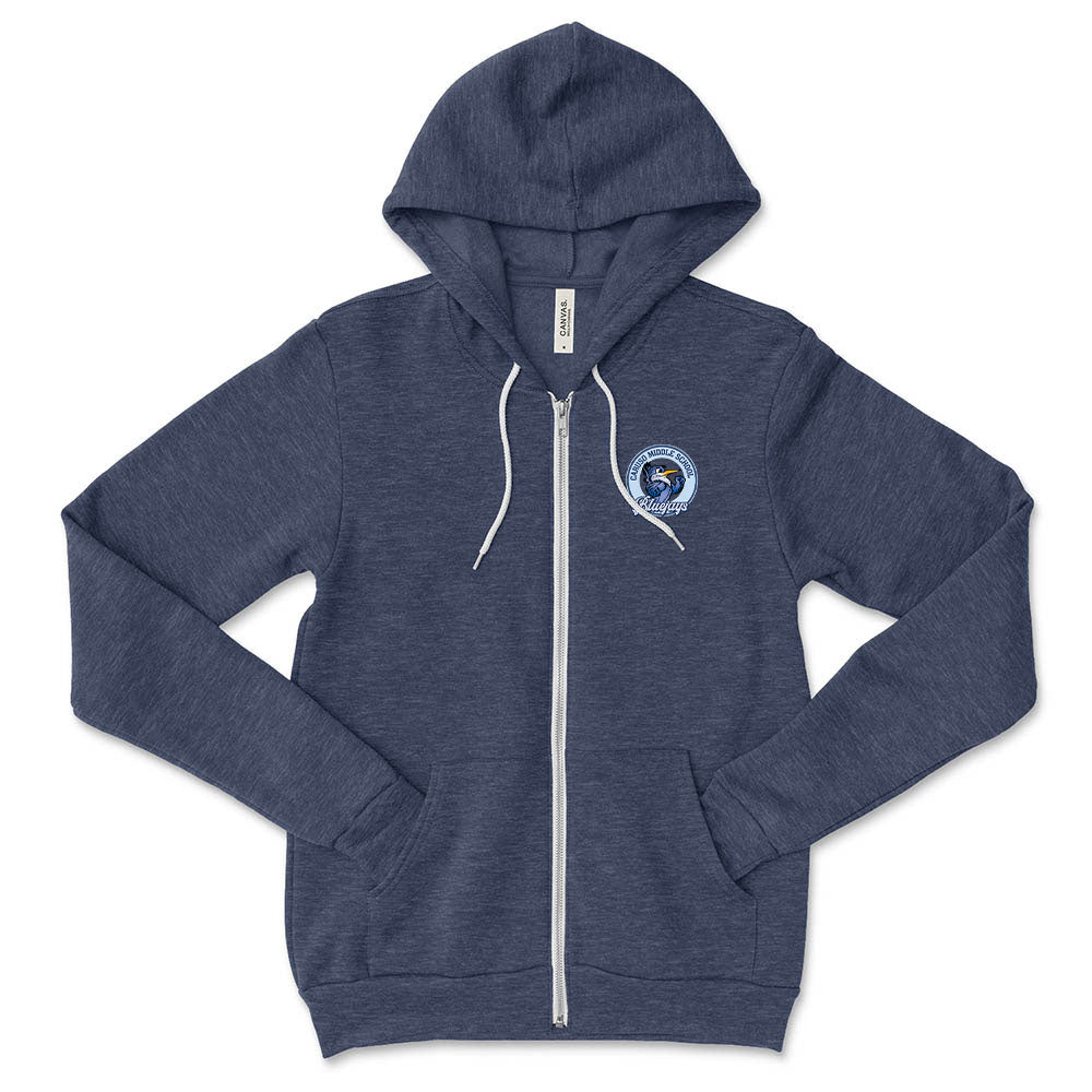 Mascot Badge ~ Zip Hoodie ~ Caruso Middle School