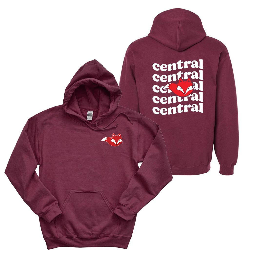 Wavy Fox ~ Hoodie ~ Central Elementary School - Wilmette