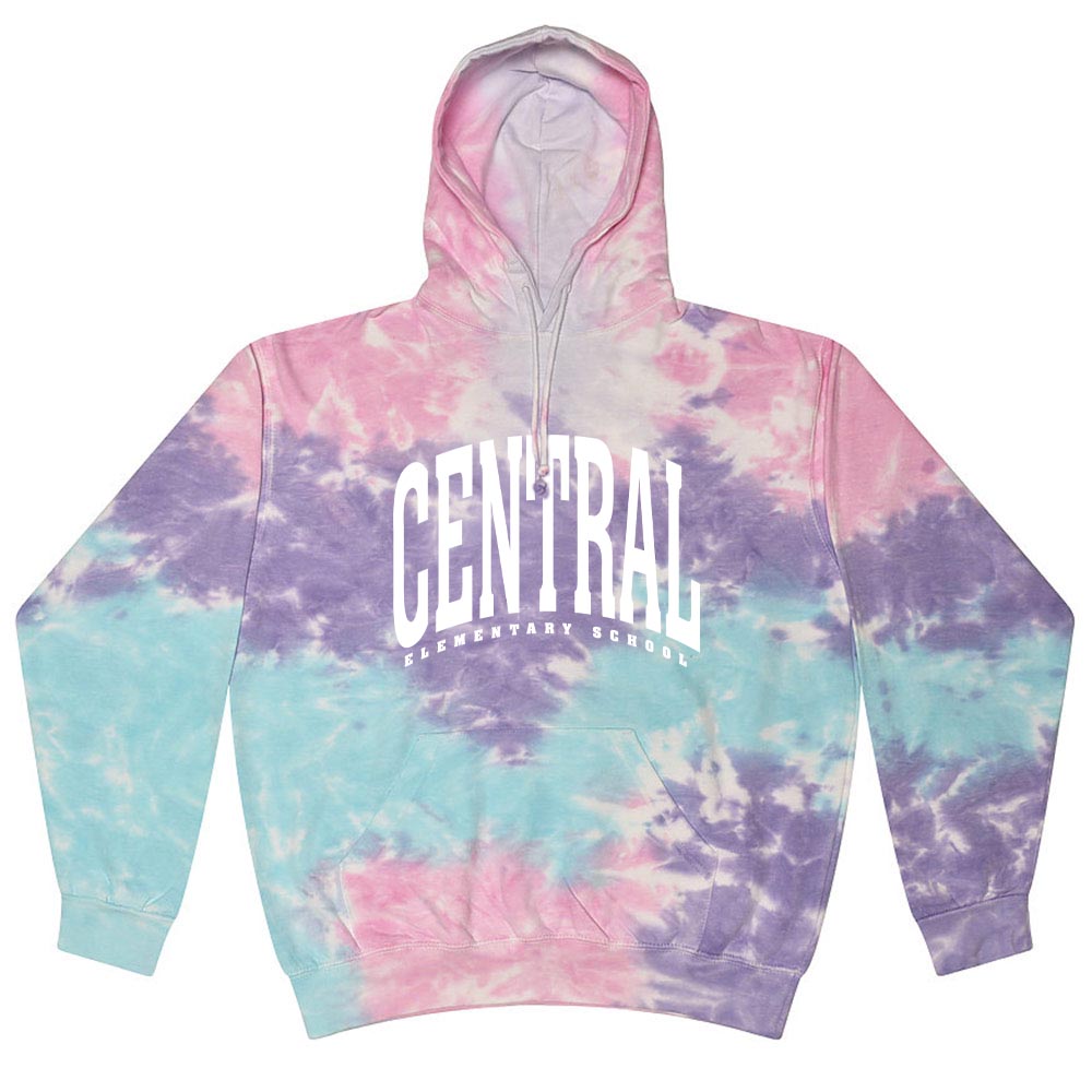 Extended Arc ~ Tie-Dye Hoodie ~ Central Elementary School - Wilmette