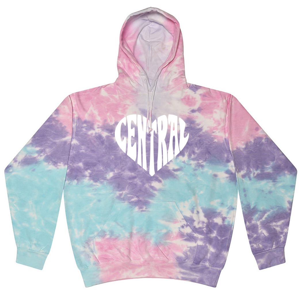 Central Heart ~ Tie-Dye Hoodie ~ Central Elementary School - Wilmette