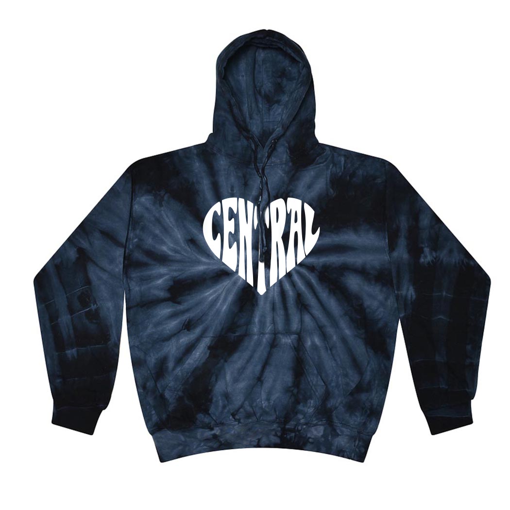 Central Heart ~ Tie-Dye Hoodie ~ Central Elementary School - Wilmette