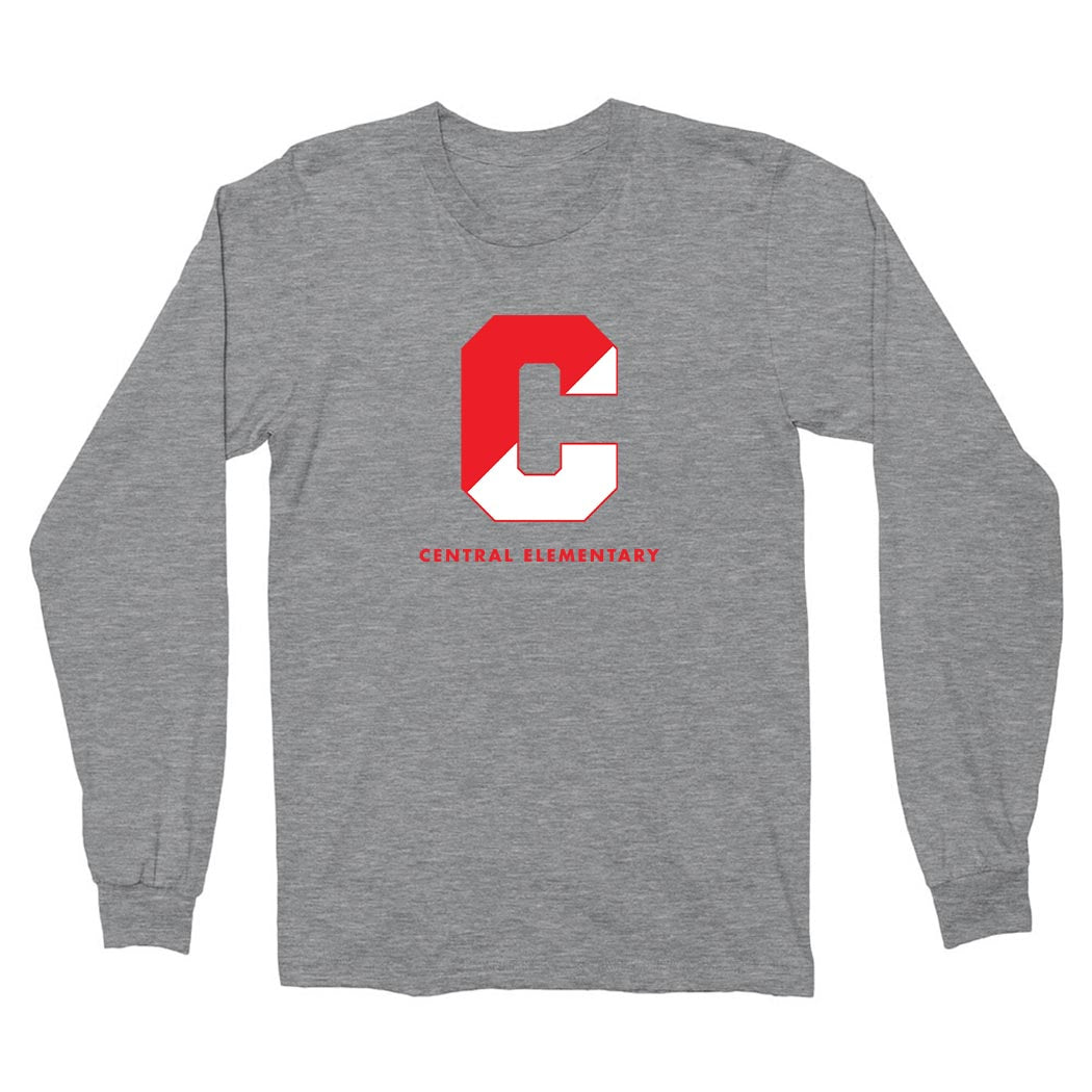 Split C ~ Cotton Long Sleeve T-Shirt ~ Central Elementary - Wilmette