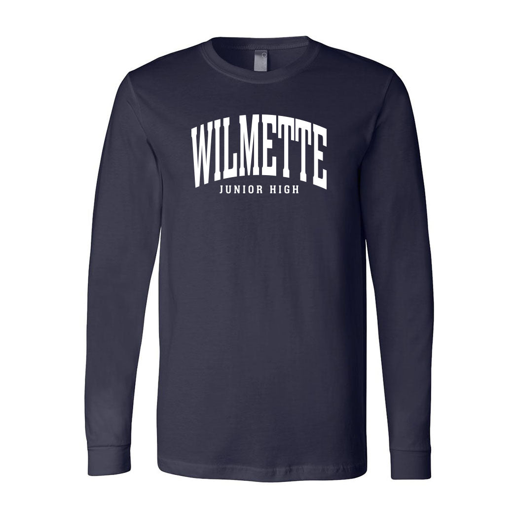 Classic Arc Wilmette ~ Jersey Long Sleeve T-Shirt ~ Wilmette Junior High School