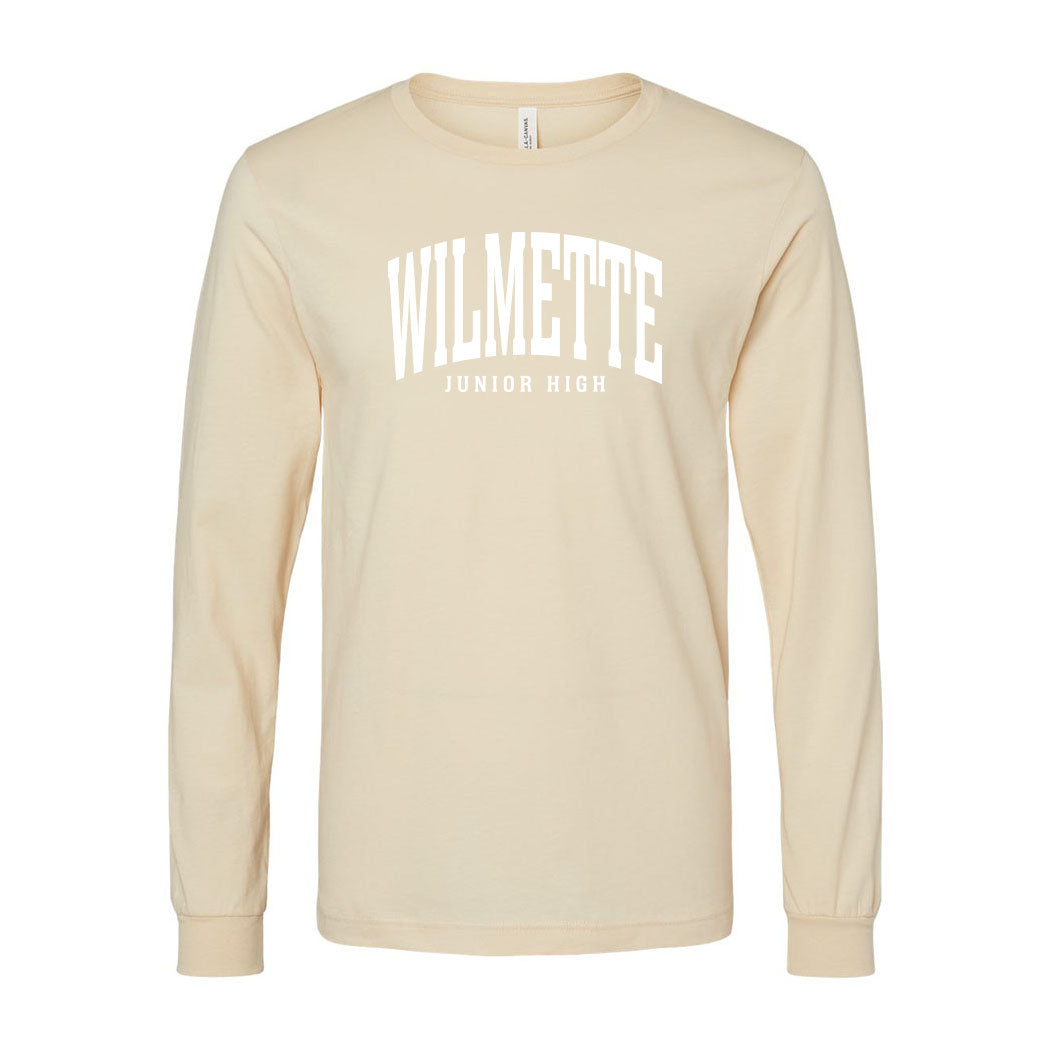 Classic Arc Wilmette ~ Jersey Long Sleeve T-Shirt ~ Wilmette Junior High School