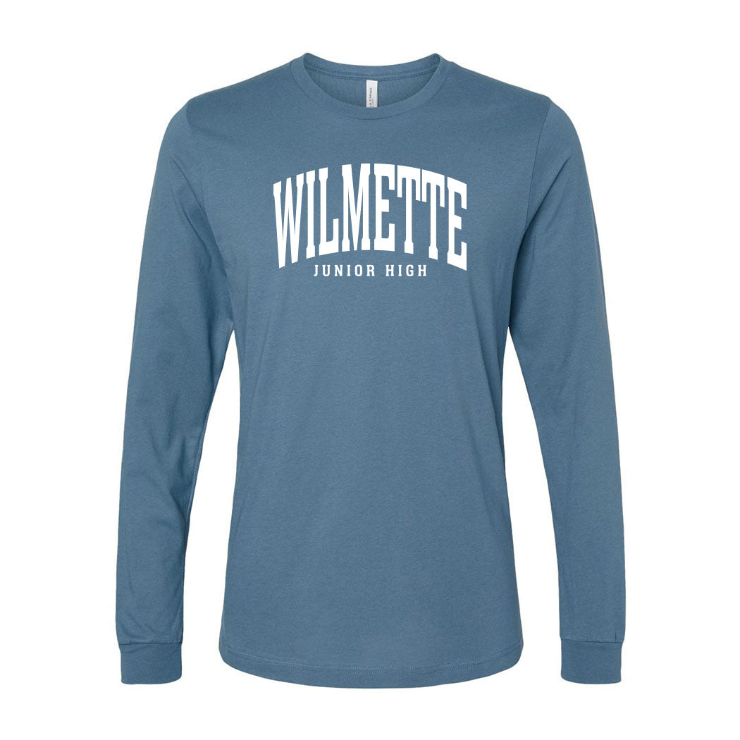 Classic Arc Wilmette ~ Jersey Long Sleeve T-Shirt ~ Wilmette Junior High School