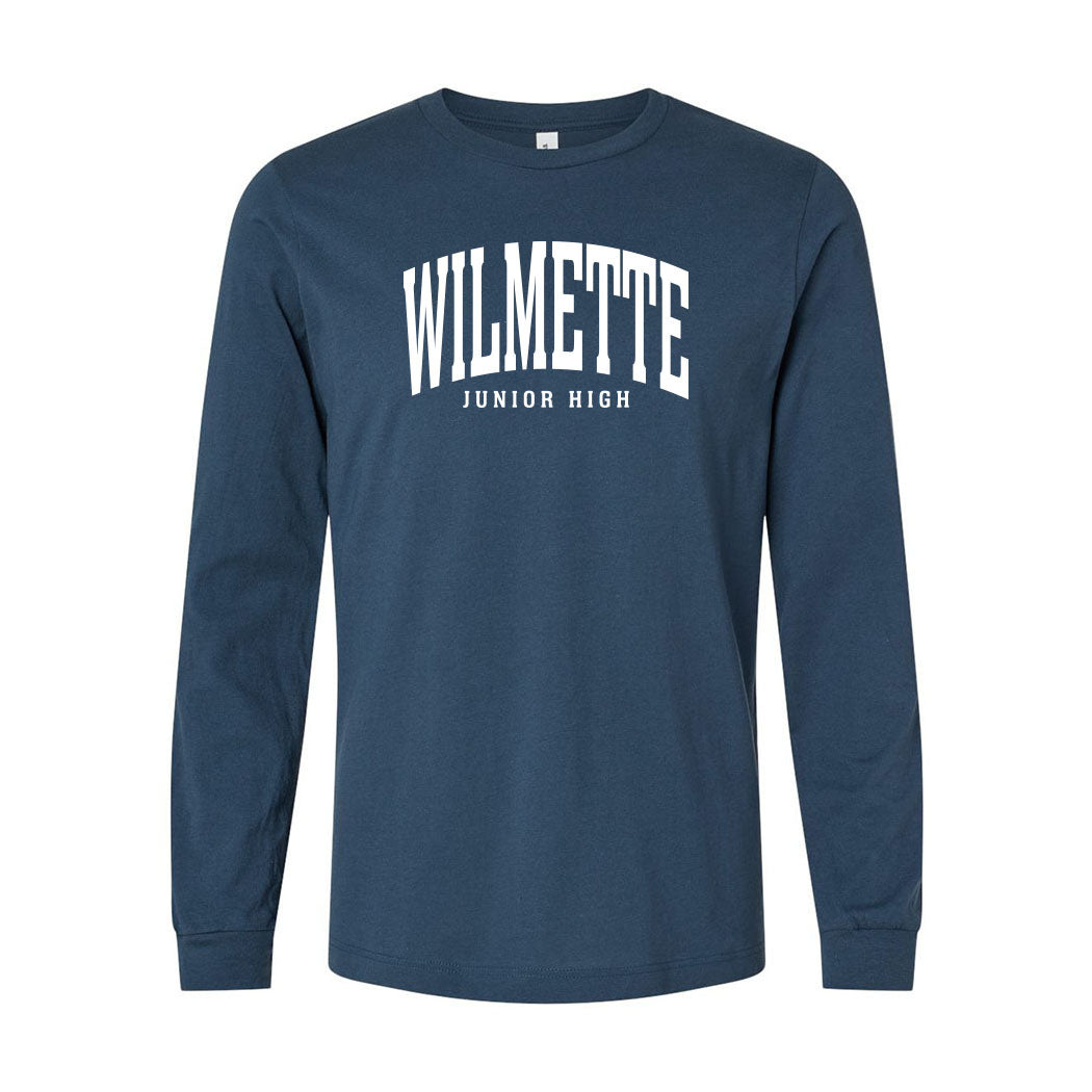 Classic Arc Wilmette ~ Jersey Long Sleeve T-Shirt ~ Wilmette Junior High School