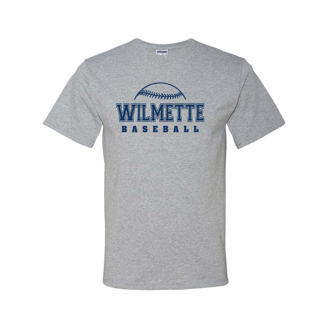 Collegiate Wilmette Baseball ~ 50/50 T-Shirt ~ Wilmette Baseball Association-athletic heather