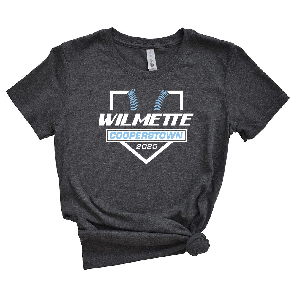 WILMETTE COOPERSTOWN TRIBLEND TEE ~ WILMETTE BASEBALL ~ youth, women's & adult ~ classic fit