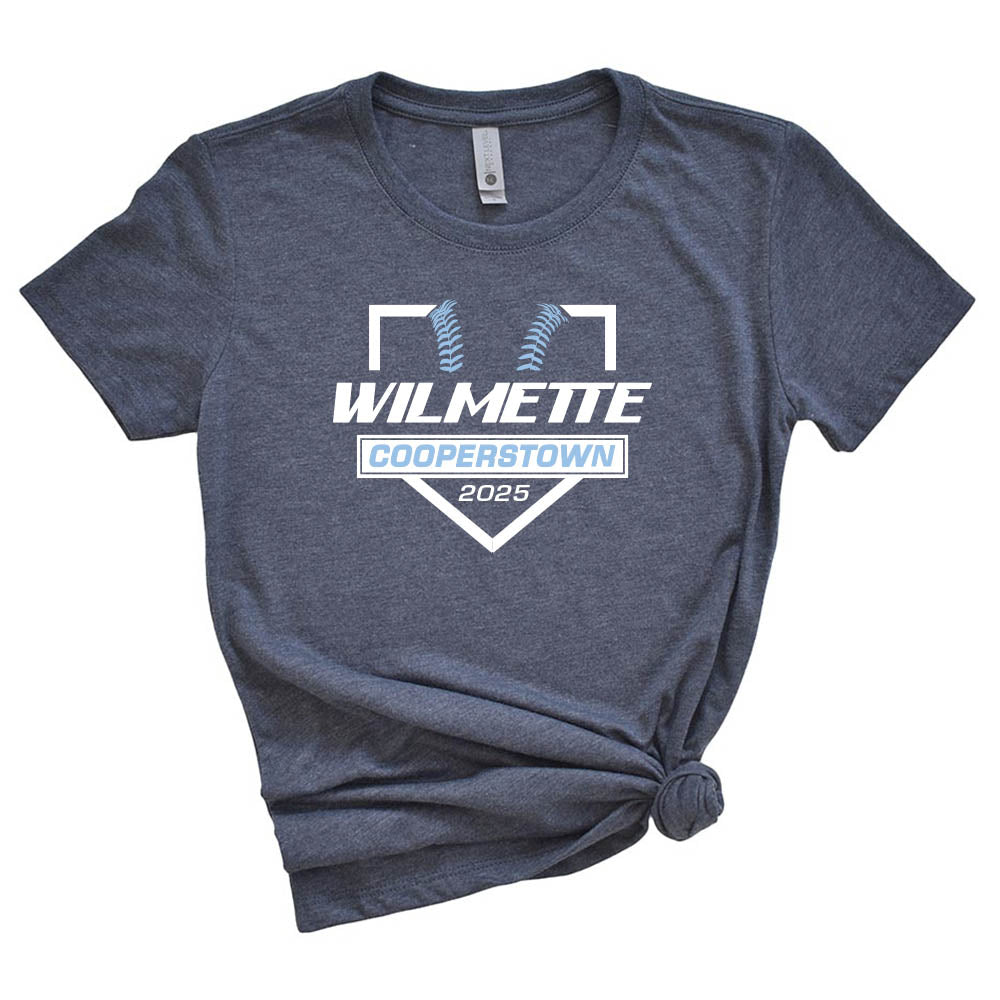 WILMETTE COOPERSTOWN TRIBLEND TEE ~ WILMETTE BASEBALL ~ youth, women's & adult ~ classic fit