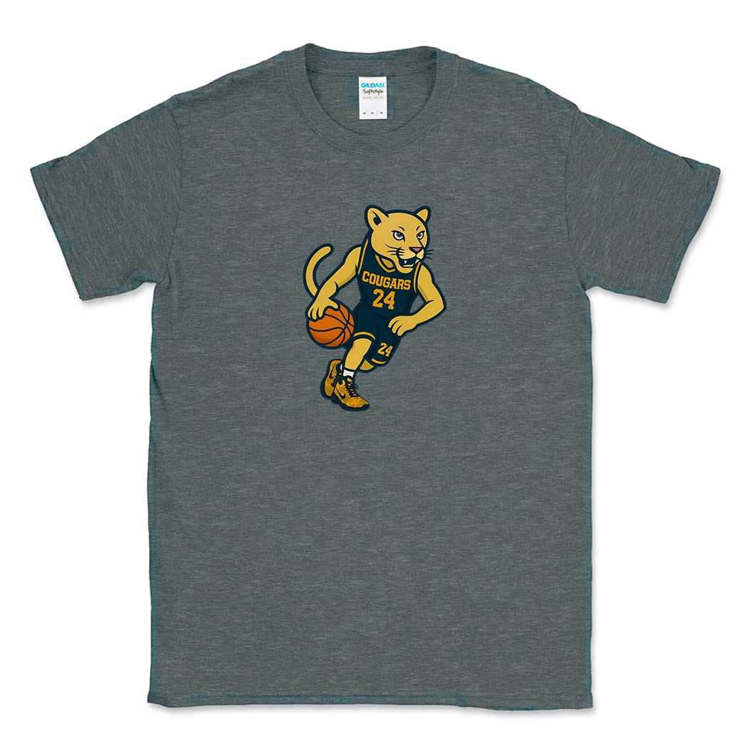 Cougar Mascot ~ Cotton Tee ~ Cove School