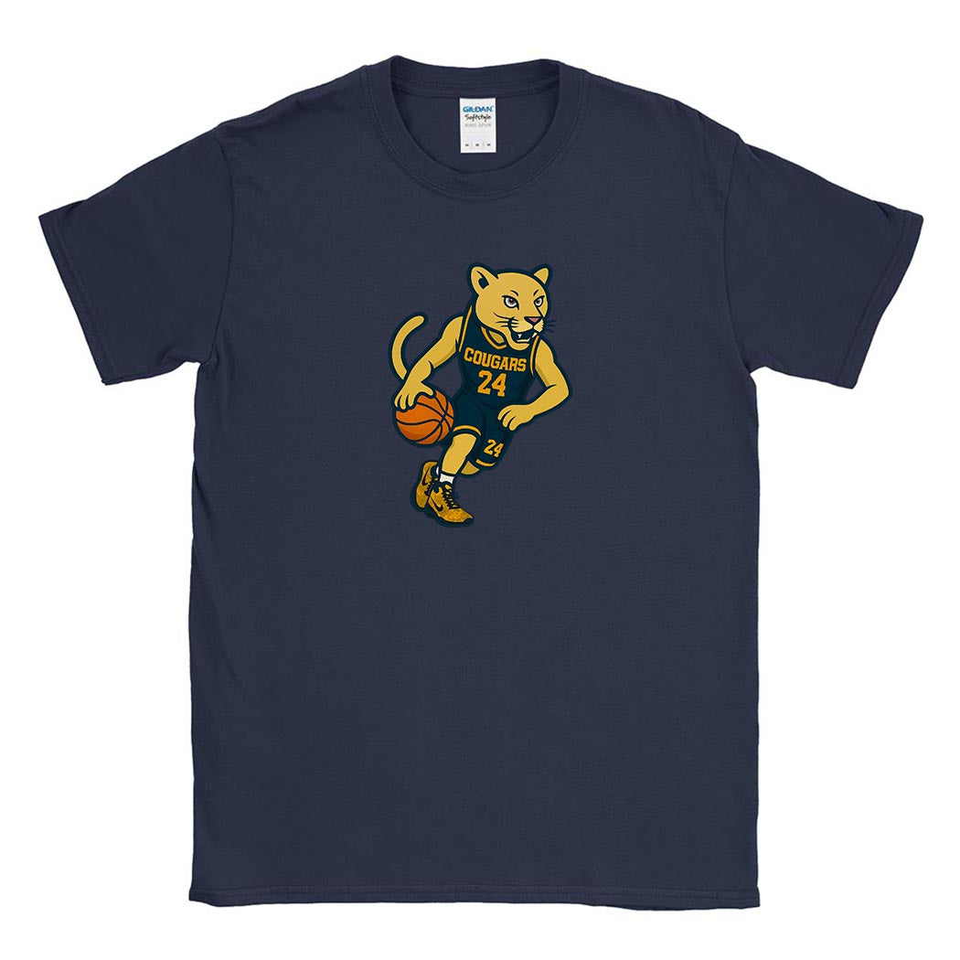 Cougar Mascot ~ Cotton Tee ~ Cove School