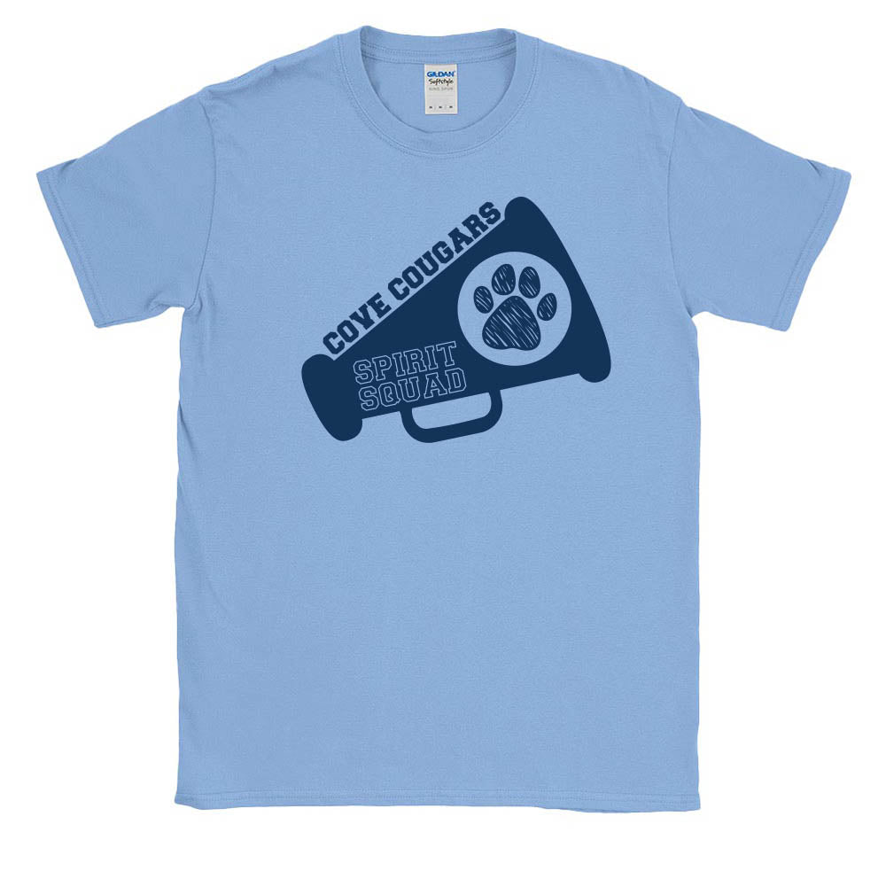 Cove Cougars Spirit Squad ~ Cotton T-Shirt ~ Cove Sports & Clubs-light blue