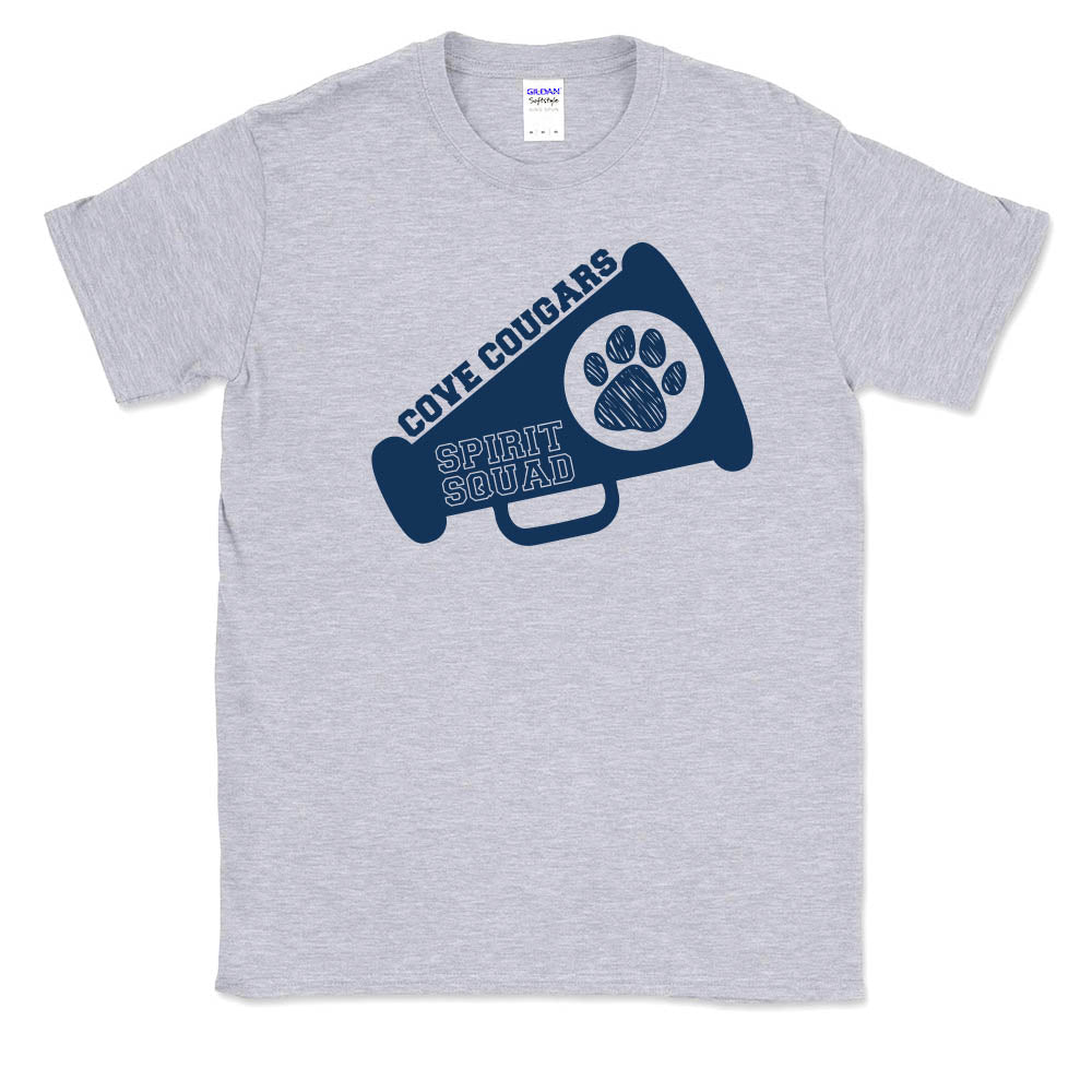 Cove Cougars Spirit Squad ~ Cotton T-Shirt ~ Cove Sports & Clubs-sport grey