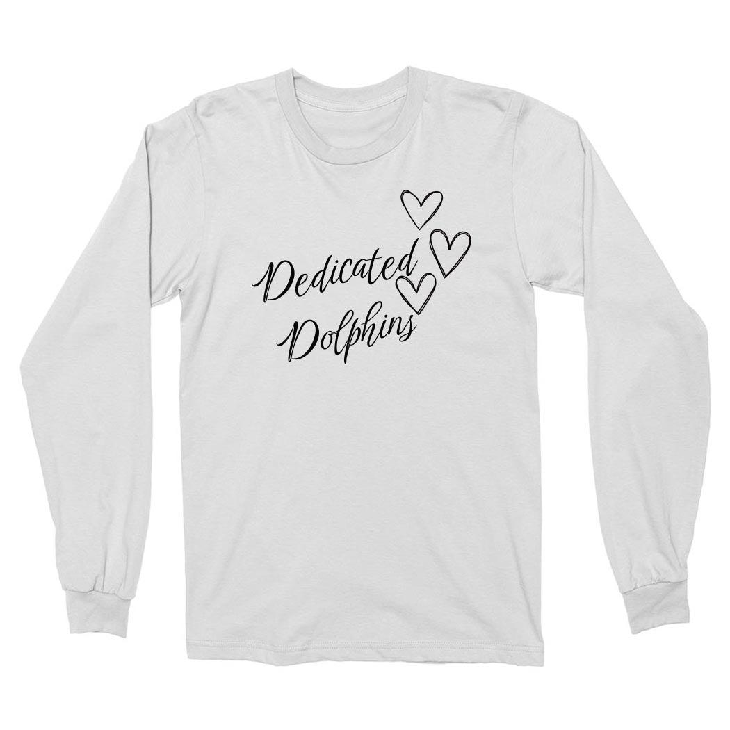 Dedicated Dolphins Hearts ~ Cotton Long Sleeve T-Shirt ~ Dedicated Dolphins